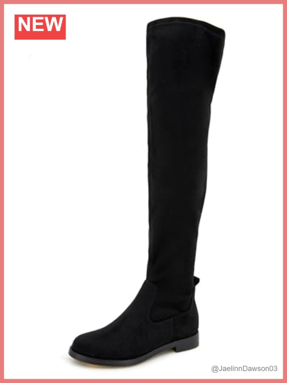 Women's Over-the-Knee Boots, Inside Zip, Block Heel, Round Toe